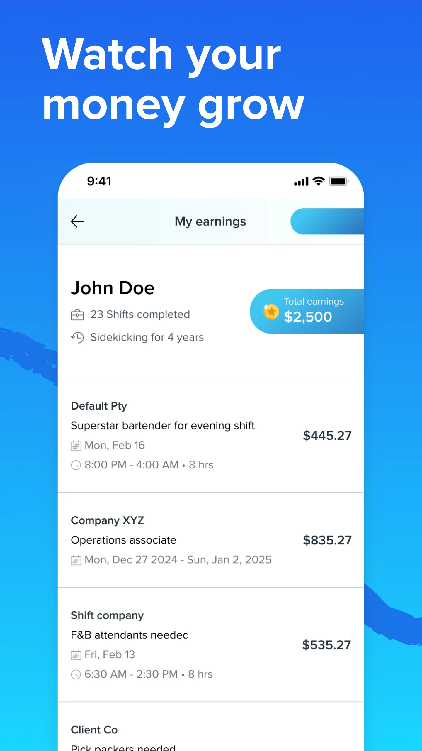 Sidekicker: Worker app screenshot