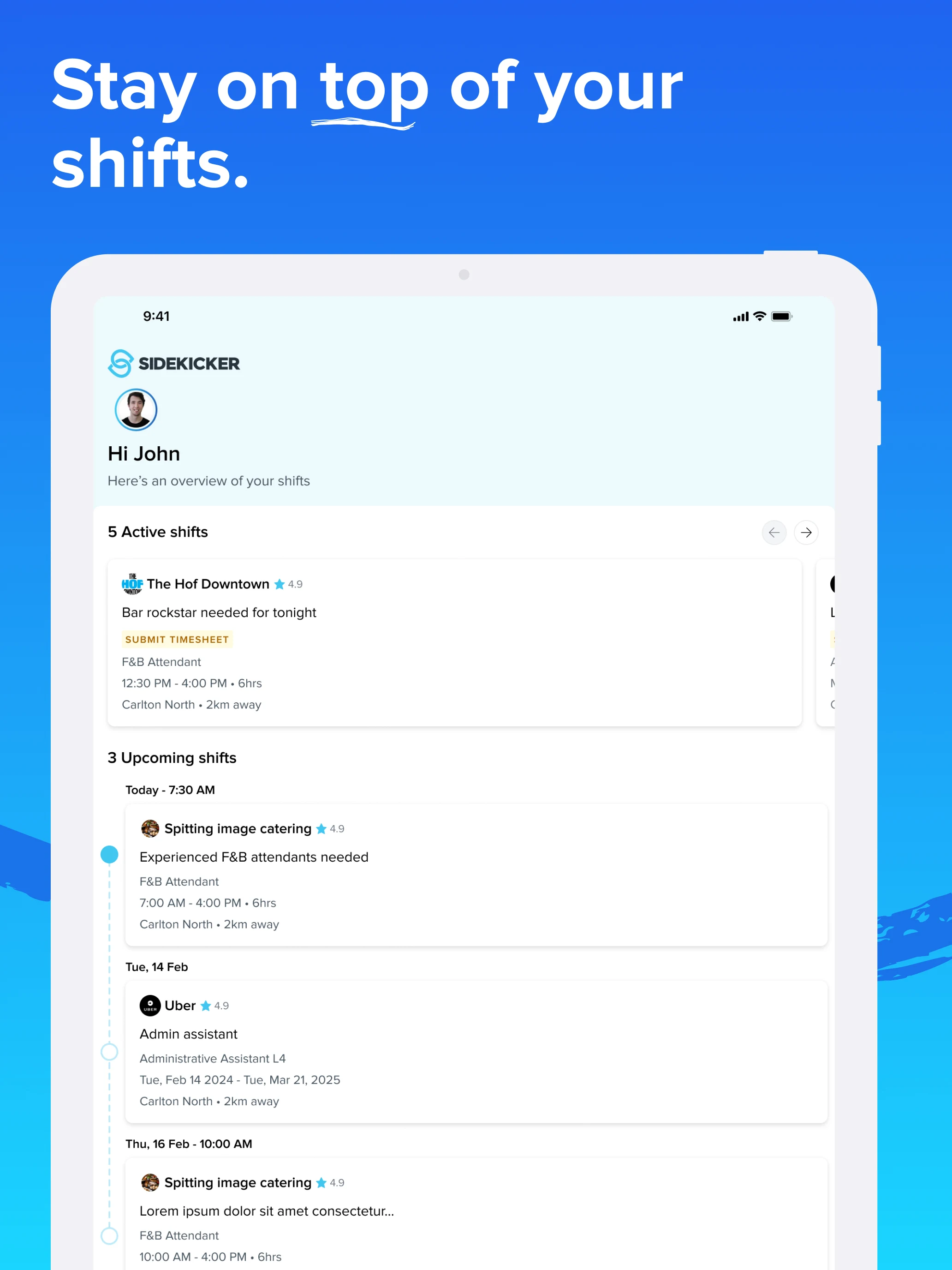 Sidekicker: Worker app screenshot